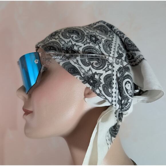 VERSACE medusa horizon maxi sunglasses, transparent (blue) main image 5